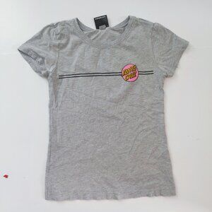 Santa Cruz The Original Skateboards girl's size M T-shirt grey graphic design